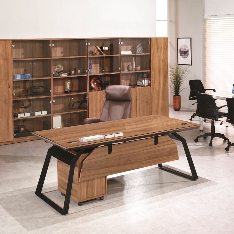 가우디 로즈오크 사이드형 책상세트