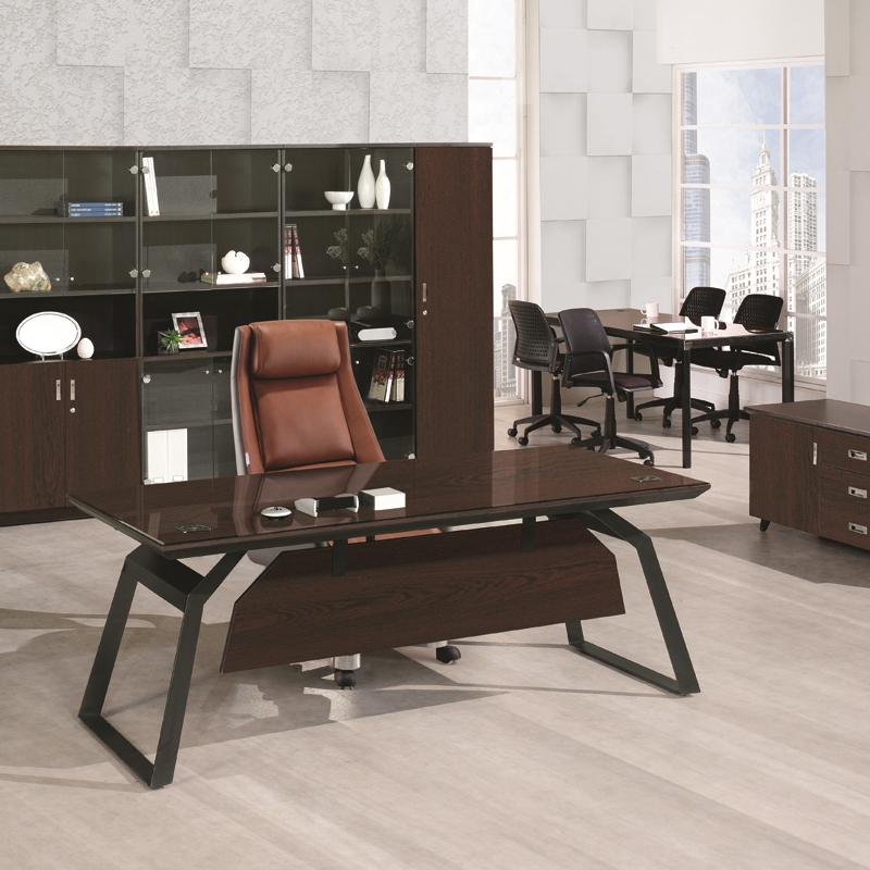 가우디 월넛 사이드형 중역 책상 세트
