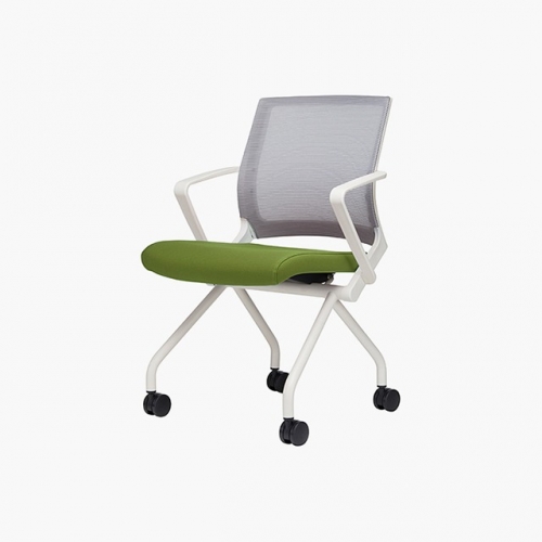 파트라 CCB43AM-WH 큐브와이드메쉬 4-캐스터 회의용 의자