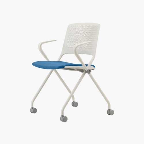 파트라 CPY43AS-WH 폴리 팔유 타공 패딩 캐스터 회의용 의자