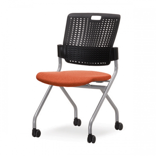 코나 블랙 폴딩 패브릭 회의용 의자