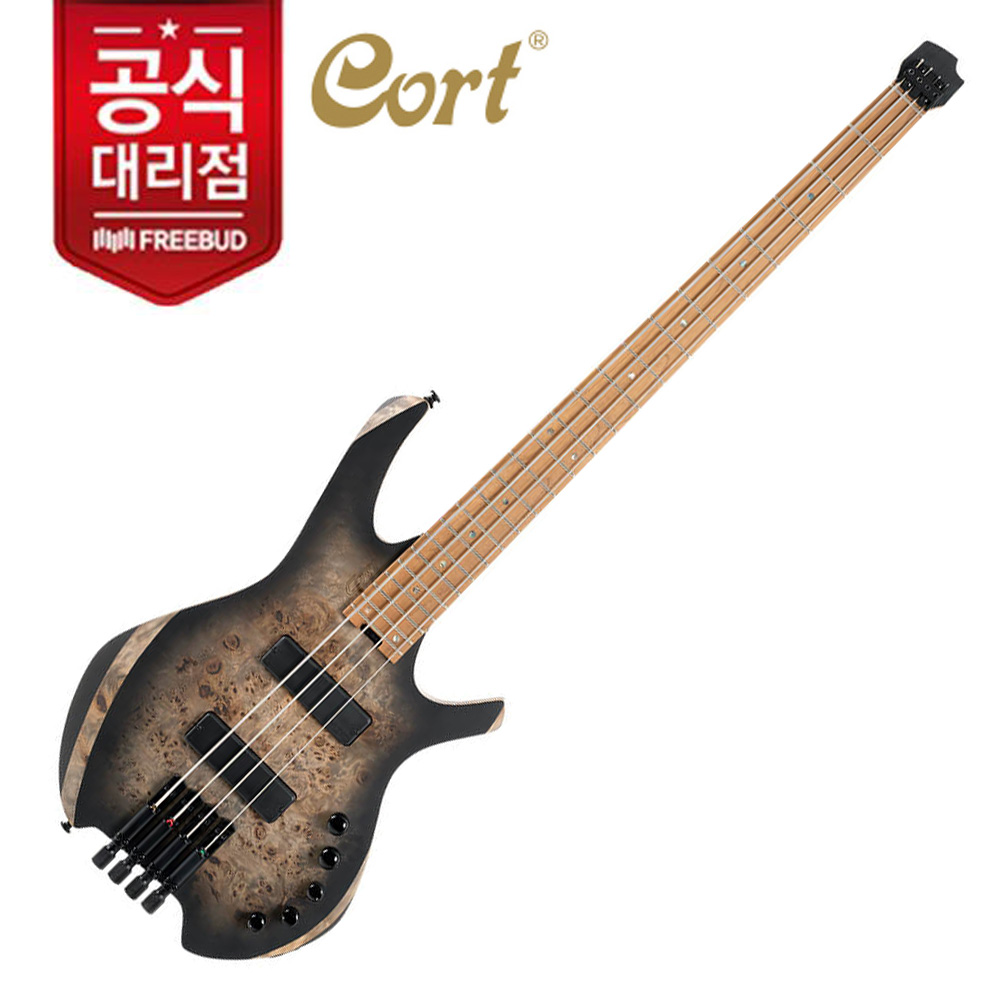 CORT Space 4 SDB E-Bass Mit Tasche - 4-saitig, Gerösteter Ahorn, Bartolini Tonabnehmer, Aktiver EQ