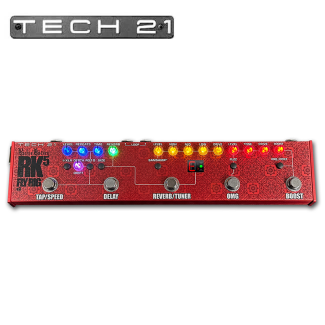 Tech21 리치 코젠 시그니처 멀티이펙터 플라이릭 Richie Kotzen Fly Rig RK5 (V3) 어댑터 포함