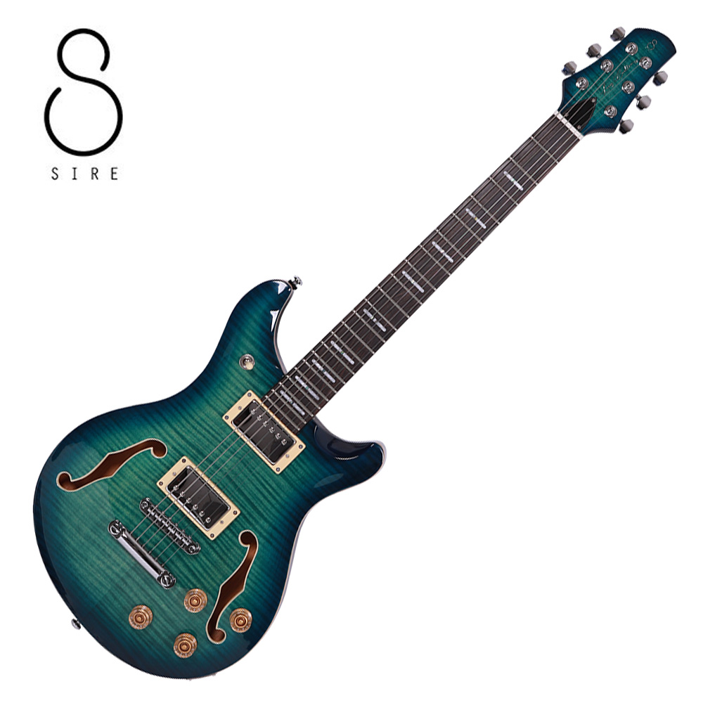 Blue Microphones SIRE 사이어 일렉기타 Larry Carlton Q7 Hollow Transparent Blue