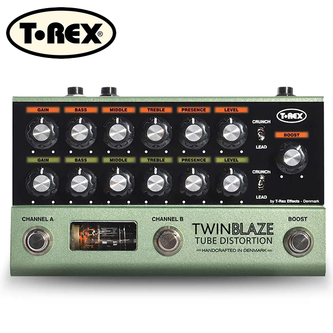 T-Rex 티렉스 이펙터 TwinBlaze 튜브 오버드라이브/디스토션 (12AX7A 진공관 탑재)