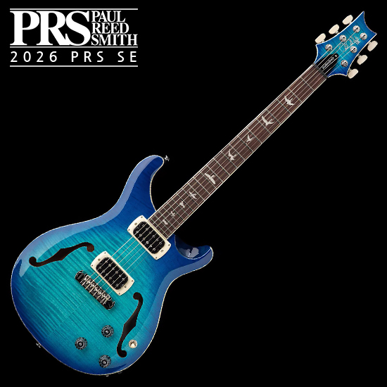 Blue Microphones PRS SE 2026 출시! PRS SE 2026 일렉기타 Hollowbody I Piezo - Lake Blue