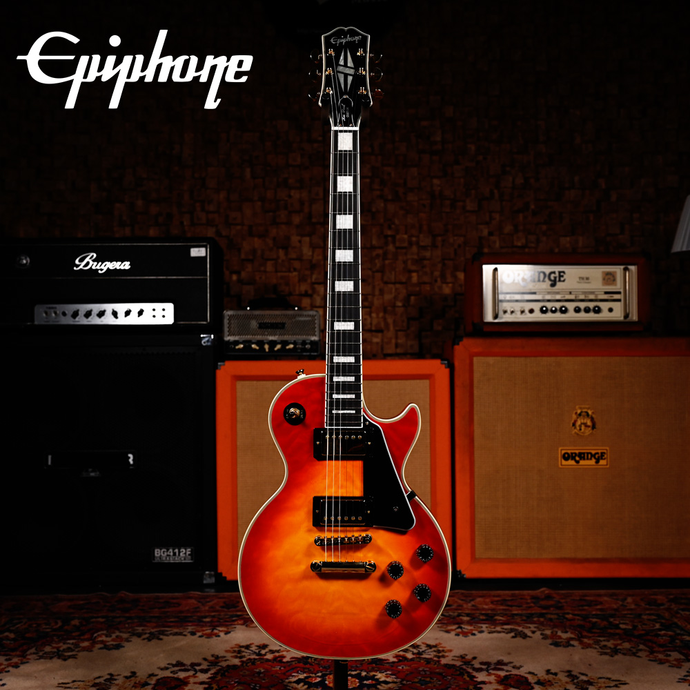 Epiphone 에피폰 일렉기타 Les Paul Custom Quilt Exclusuve Heritage Cherry Sunburst (EILPCQHSGH3)