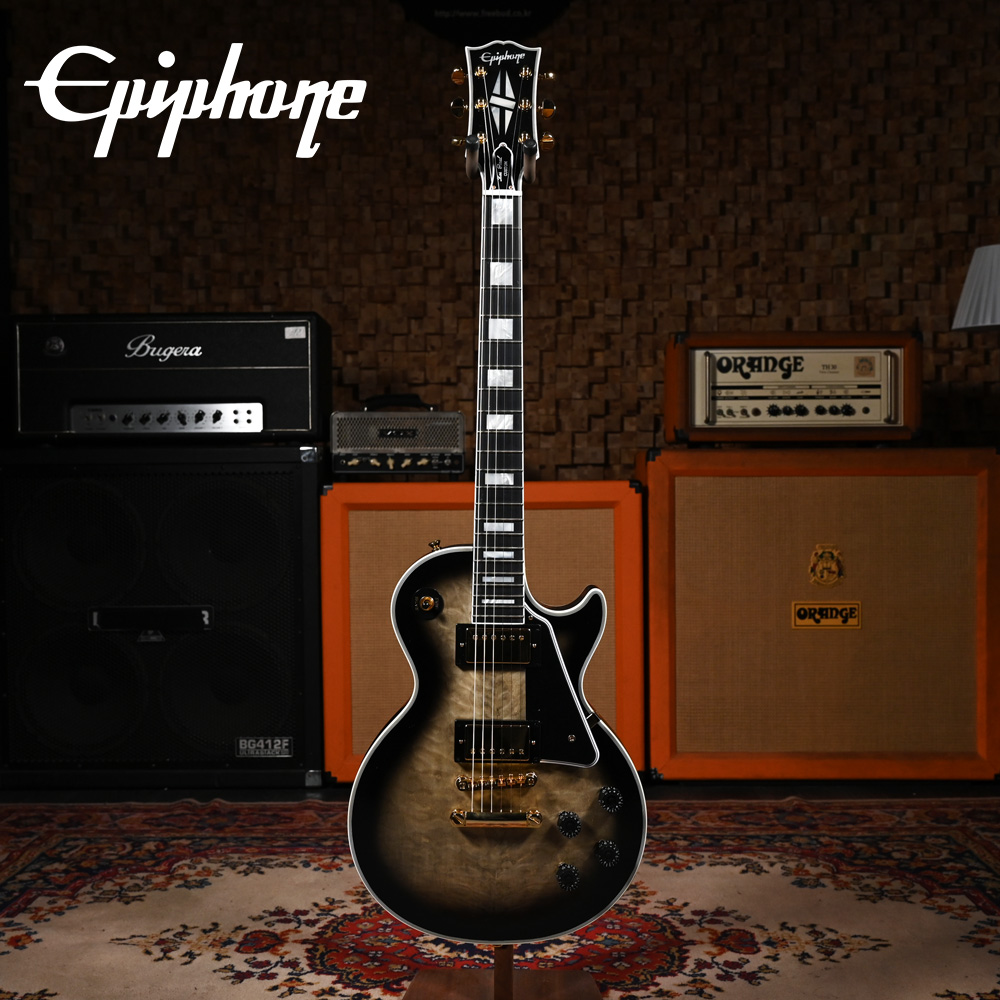 Epiphone Inspired Gibson 에피폰 일렉기타 Les Paul Custom Quilt Cobra Burst (ECLPCCBGH3)