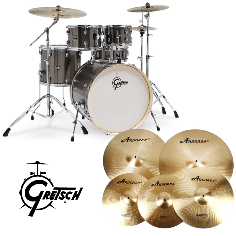 Gretsch 에너지 + Arborea Hero 심벌 세트 (GE4E825,색상5종)