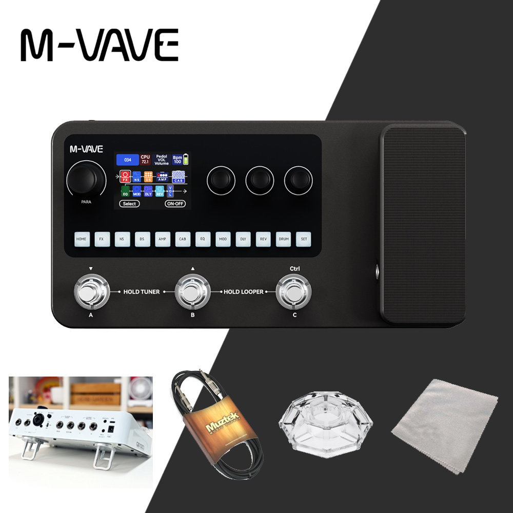 총4만원 상당 필수 아이템 증정!! M-VAVE 기타 & 베이스 멀티이펙터 MK-20 프로페셔널 (배터리 + 블루투스 내장)