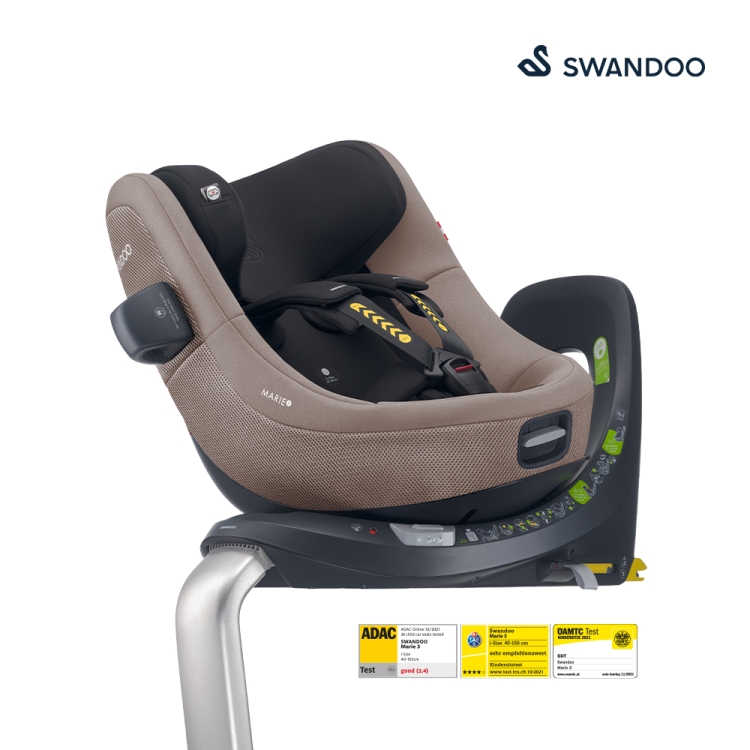 스완두 마리5 메쉬 아이사이즈 신생아 회전형 카시트 (ISOFIX) 브릴리언트 브라운