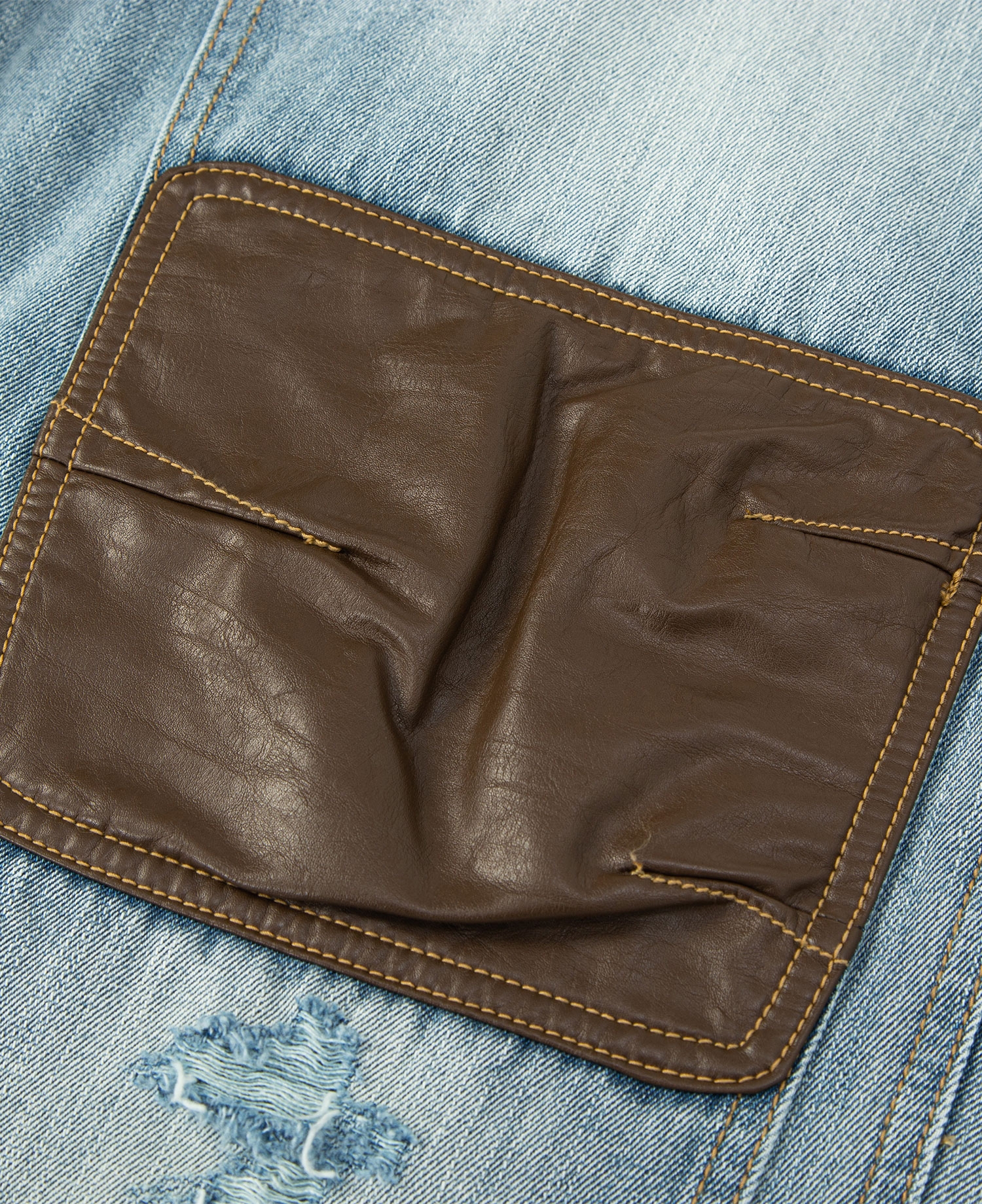 INSANE LEATHER DOUBLE-KNEE WORKPANTS_LIGHT INDIGO