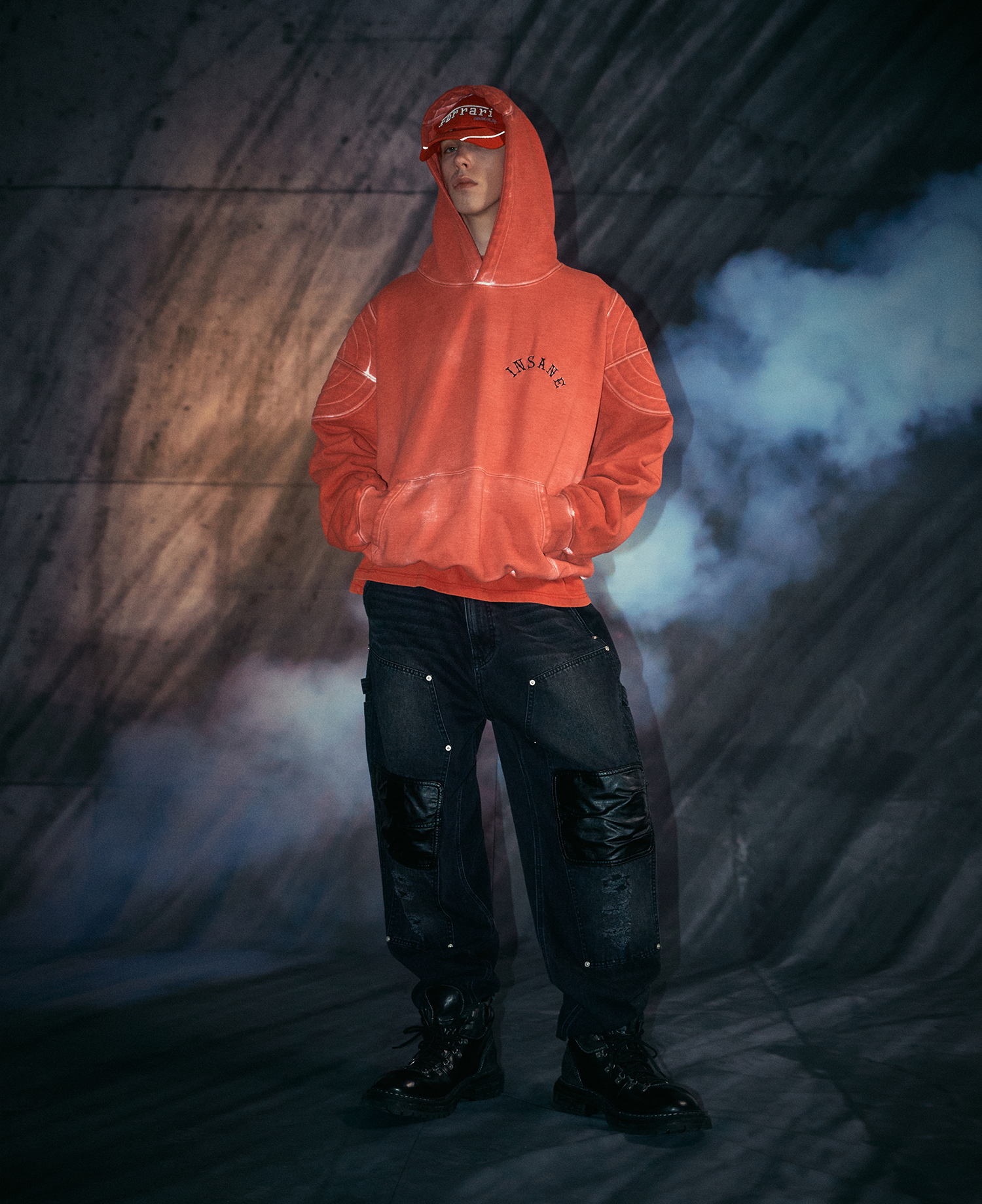 INSANE LEATHER DOUBLE-KNEE WORKPANTS_BLACK