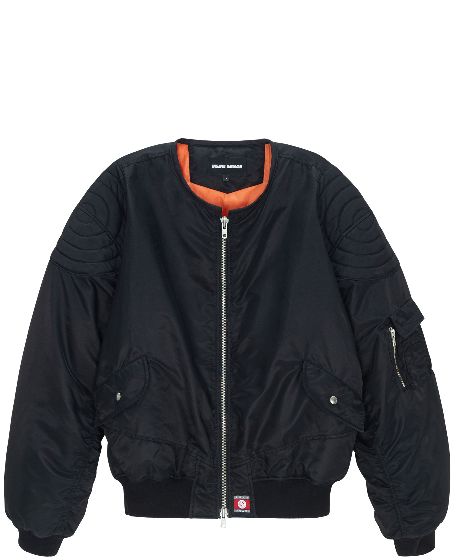 INSANE PADDED NYLON BOMBER JACKET_BLACK