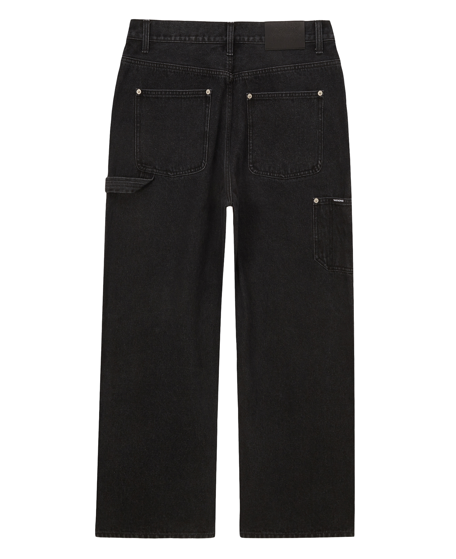 [WKNDRS] FLAME DOUBLE KNEE PANTS_BLACK