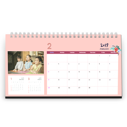 [양면달력] 5x10 사계절플라워