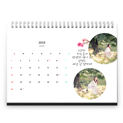 [양면달력] 6x8 캘리캘린더