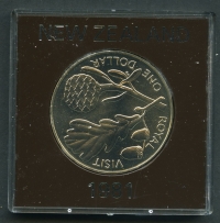 뉴질랜드 1981년 1달러 영국왕실방문기념 미사용 ( KM#50 / Copper-Nickel / 38.8 mm )