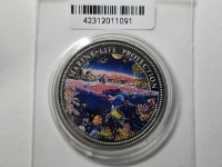 팔라우 1993년 1달러 해양 생물 보호, 색채주화 프루프 (  KM#3 / Copper-Nickel / 26.84g / 37.4 mm / 두께: 2.88 mm )