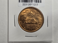멕시코 1969년 20 Centavos, 미사용 (KM#441 / 10g / Bronze / 28.5mm )
