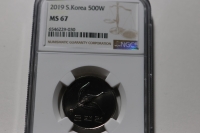 한국은행 2019년 500원 NGC MS 67 완전미사용