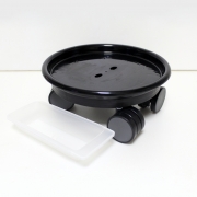 원형 화분받침대 검은색 물받이 이동식바퀴형