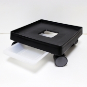 정사각형 화분받침대 검은색 물받이 3호 고정형/바퀴형