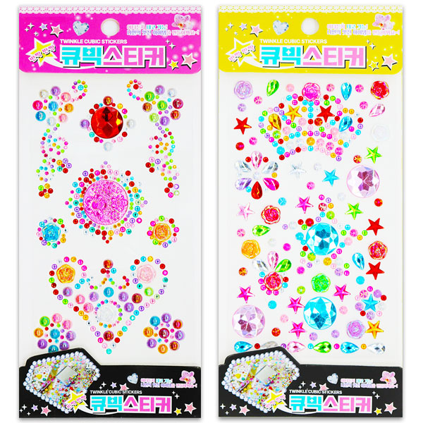 [10694]1000반짝반짝큐빅스티커[E-2]
