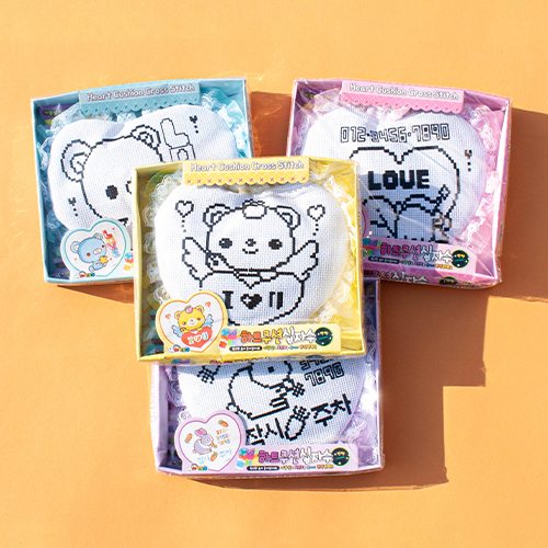 [10791]하트쿠션십자수(동물)[본B-6]