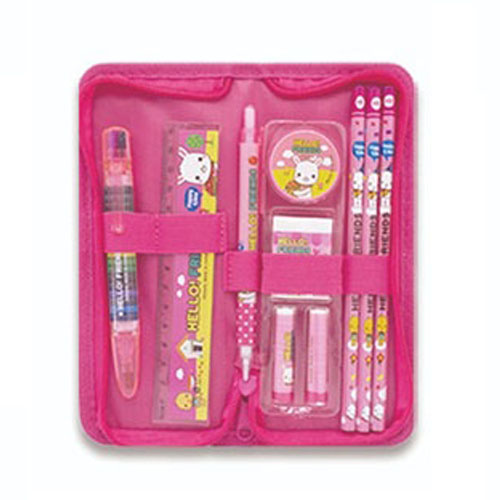 [11249]4000지퍼케이스문구세트(분홍)[B-4]