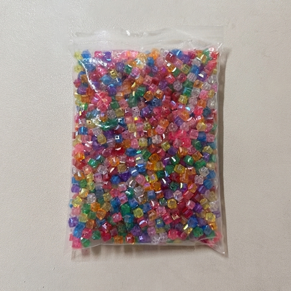 [11798]투명오로라비즈(사각)8mm_500g