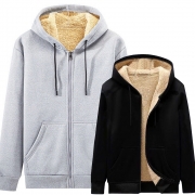 룸스 남녀공용 모던스타일 털안감 후드 집업 A12