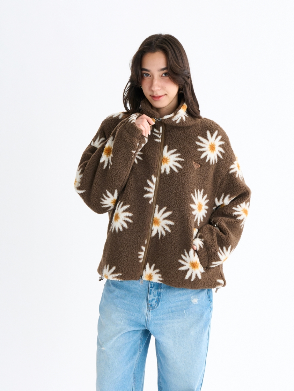 록시 ALL DAY 보아 플리스 자켓 (RF31JK072BRN)