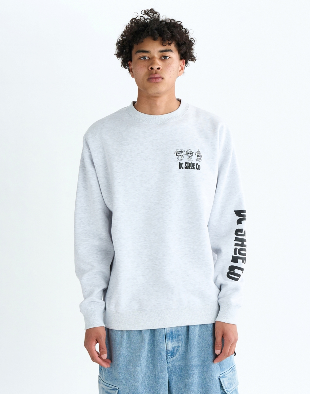 DC 와이드 핏 긴팔 티셔츠 (DF31LT018GRY)