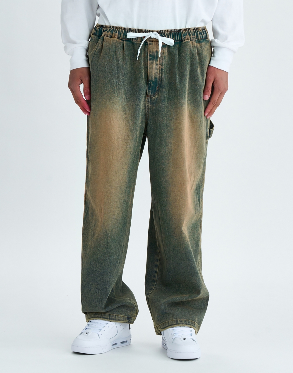 DC 슈퍼 와이드핏 스트레치 데님 팬츠 (DF31LP016LBB)