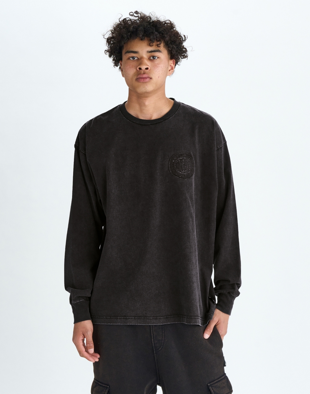 DC 헤비 저지 와이드핏 티셔츠 (DF31LT014BKS)