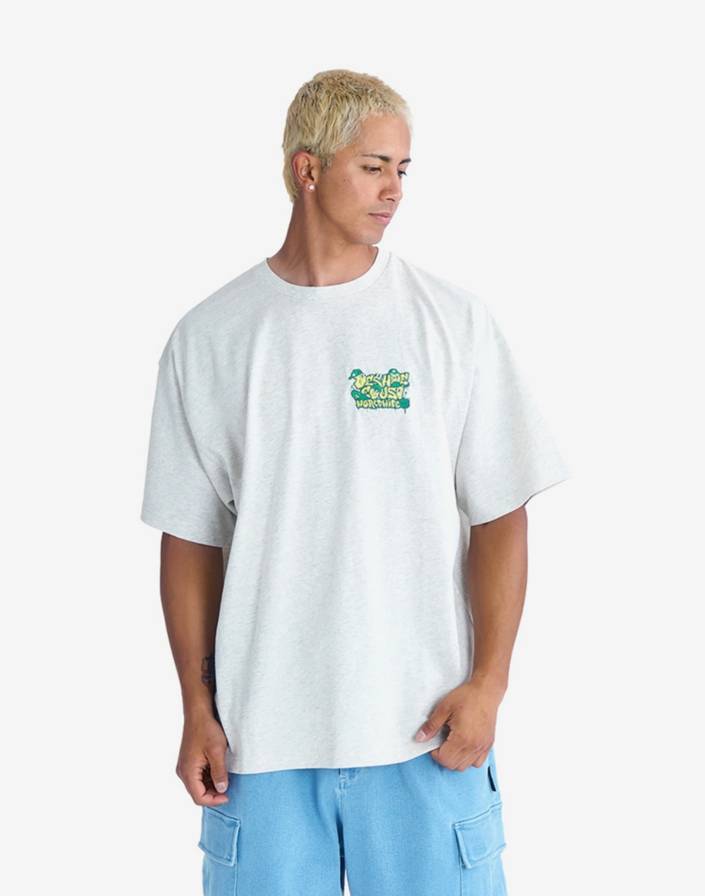 DC SK CREW 와이드핏 반팔 티셔츠 (DG11ST011GRY)