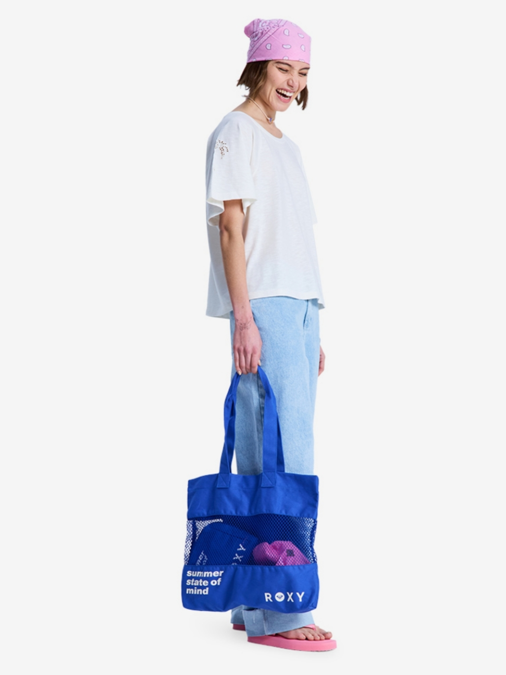 록시 SUMMER BREEZY 메쉬 토트백 (RG23OB027PRM)