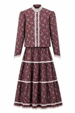 1980's Gunne Sax by Jessica McClintock Floral Two Piece Set 223244