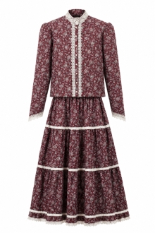 1980's Gunne Sax by Jessica McClintock Floral Two Piece Set 223244