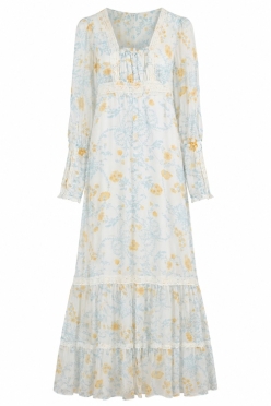 1970's Gunne Sax Floral Prairie Maxi Dress 226566