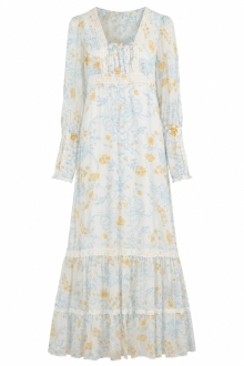 1970's Gunne Sax Floral Prairie Maxi Dress 226566