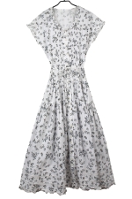 [ARCHIVE] KANEKO ISAO Blue Floral Pintuck Long Dress (F) 재320381F