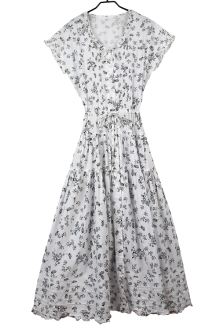 [ARCHIVE] KANEKO ISAO Blue Floral Pintuck Long Dress (F) 재320381F