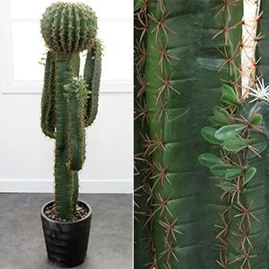 인조 둥근머리 1구 선인장 화분 121cm 대형 조화 열대 다육식물 실내조경 플랜테리어 연출
