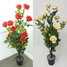 조화 장미 꽃 화분 120cm 4개 세트 2색 택1
