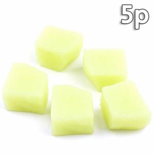 멜론 모형 조각 큐브 토핑 2cm 5개 세트 인조 머스크 메론 열대 과일모형 모조 과일 열매 장식 UR