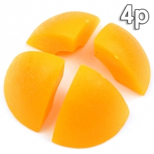 복숭아 조각 모형 황도 4cm 4개 세트 인조 과일모형 가짜 과일 모조 열매 장식 UR