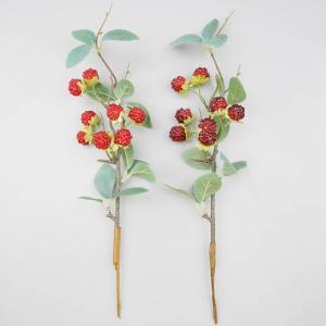 산딸기 가지 모형 36cm 2색 택1 과일모형 모조 열매 장식 전시 스트로베리 소품 음식모형