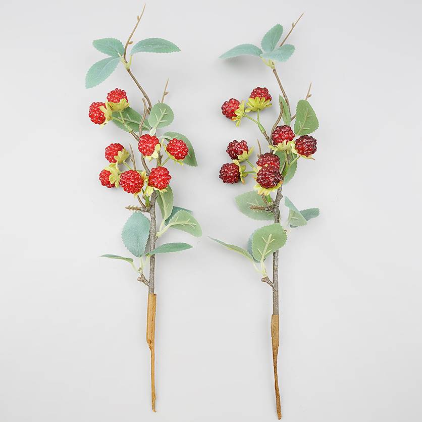 산딸기 가지 모형 36cm 2색 택1 과일모형 모조 열매 장식 전시 스트로베리 소품 음식모형